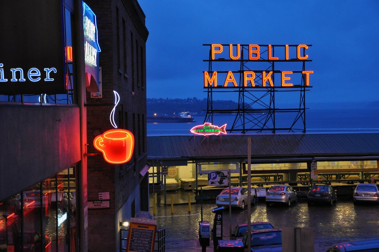 Seattle Public Market stock image
