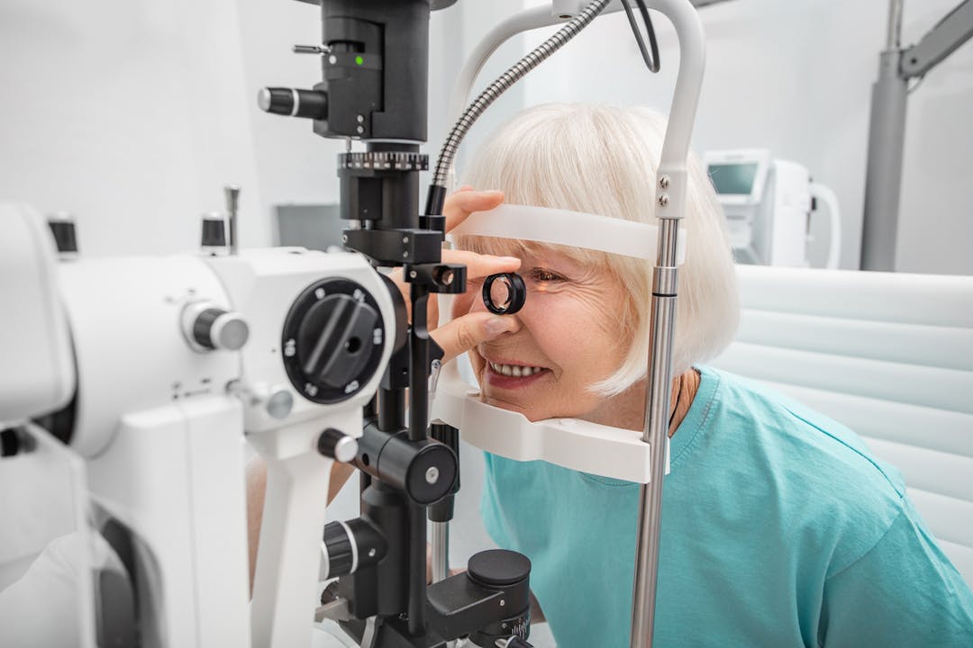 Older woman during an eye exam