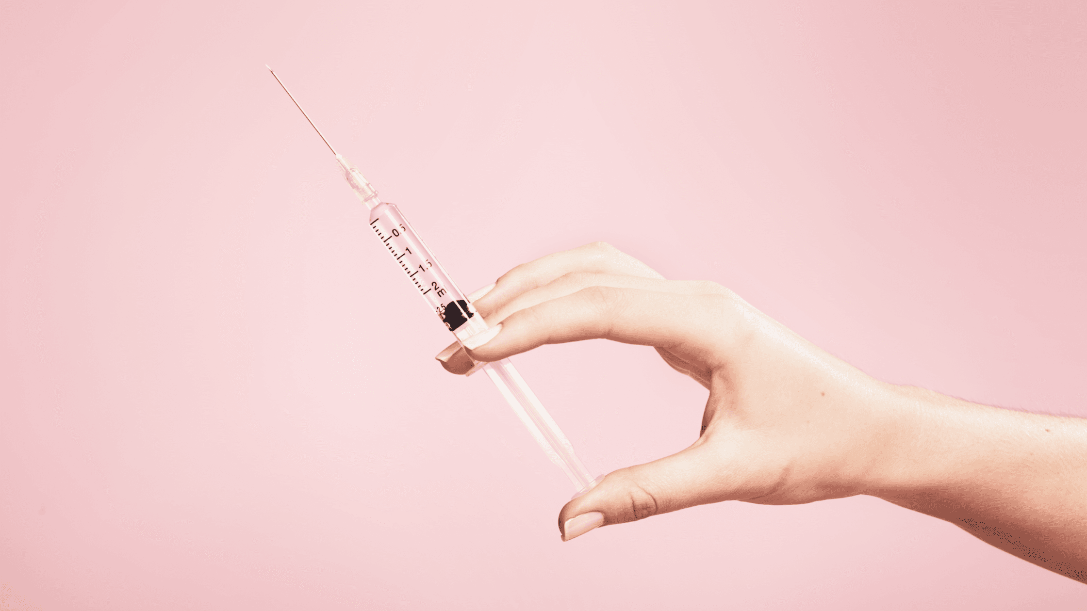 Vitamin in a syringe stock photo