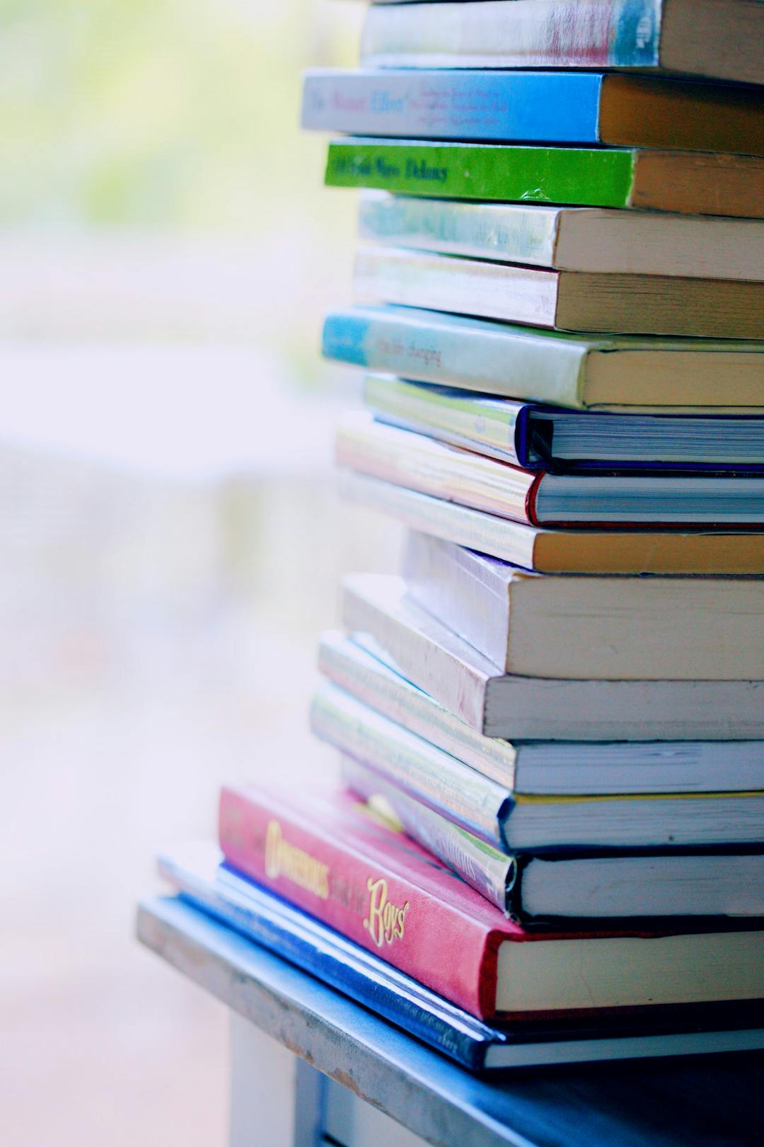 stack of books stock image
