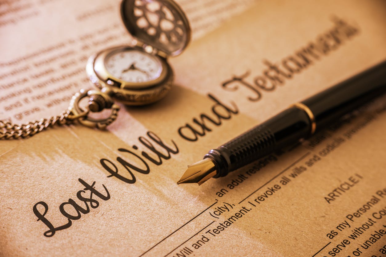 Last will and testament stock photo