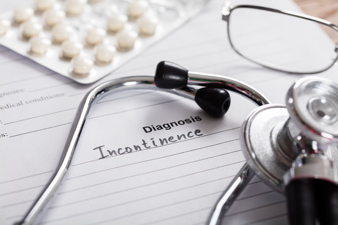 Diagnosis incontinence stock image