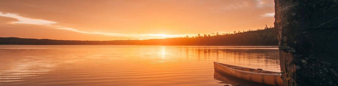 A Minnesota lake at sunset