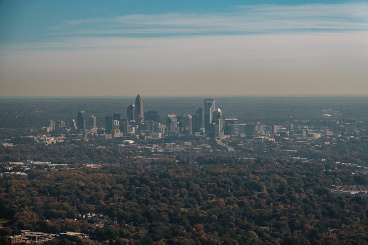 Charlotte skyline stock image